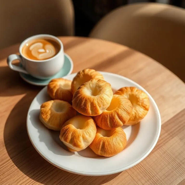 Pão de queijo servido com café
